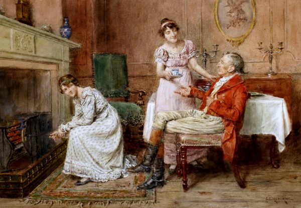 Serving tea by George Goodwin Kilburne